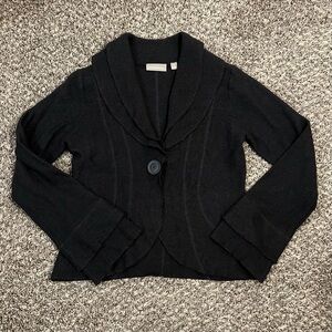 Croft & Barrow Y2K wool ruffle bell sleeve cardigan